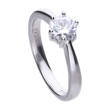 Diamonfire Silver 1.00ct Zirconia Six Claw Ring R3620