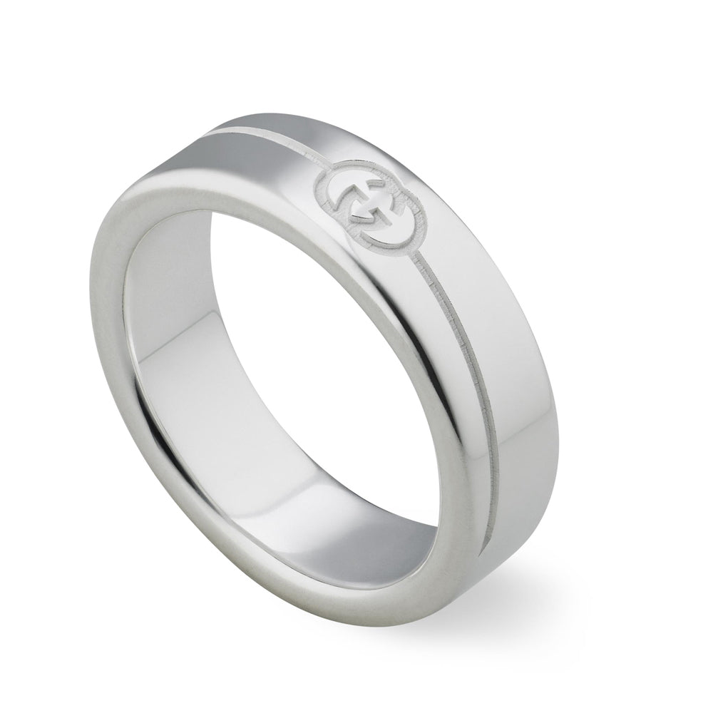 Gucci Interlocking Silver 8mm Ring YBC661515001