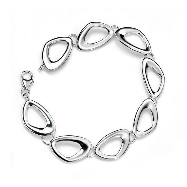 Silver Pebble Cut Out Bracelet B3331