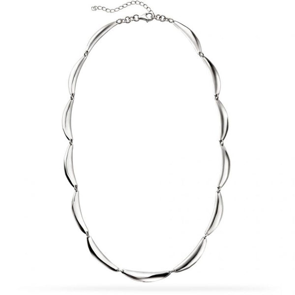 Silver Curved Link Necklace N4093