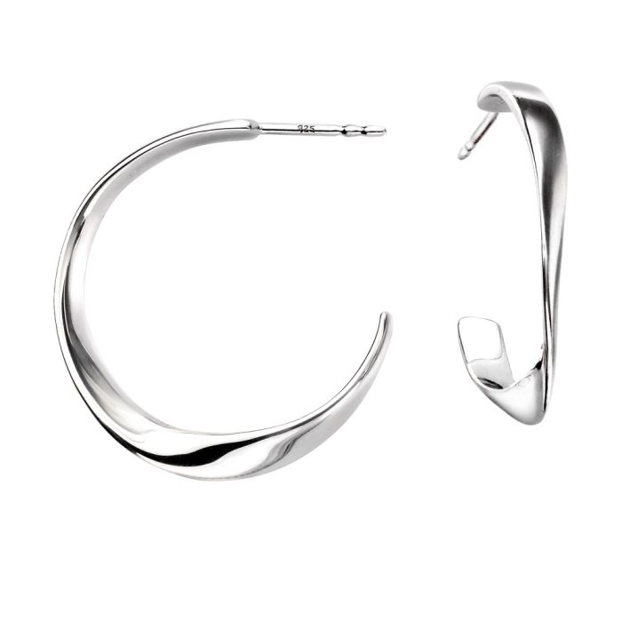 Silver Twisted Hoop Earrings E5179