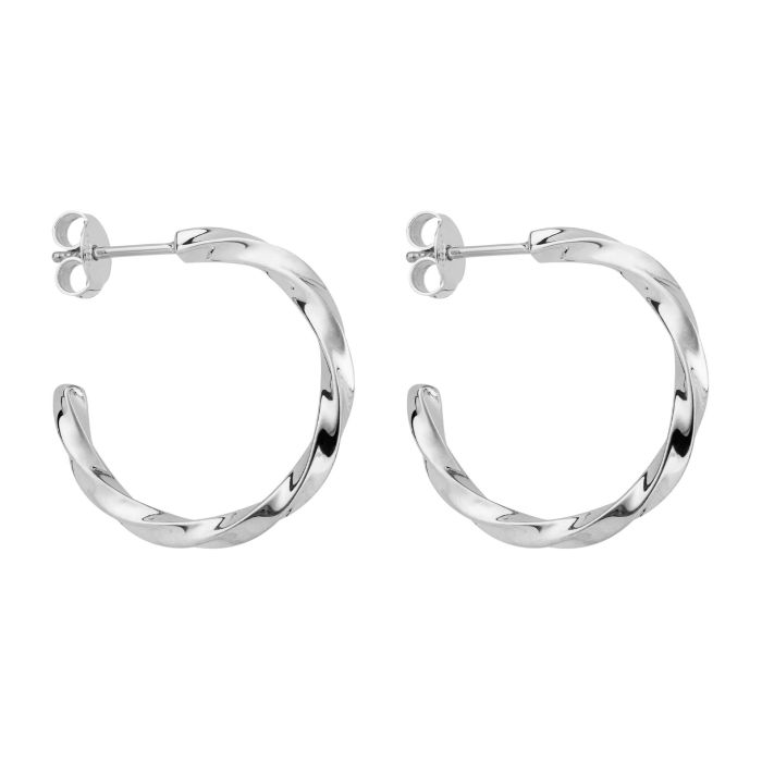 Silver Twisted 3/4 Hoop Earrings E6267