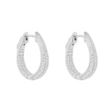 Diamonfire Silver Zirconia Pave Hoop Earrings E6187