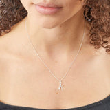 Silver Initial K Cubic Zirconia Necklace P4733C