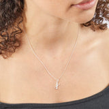 Silver Initial X Cubic Zirconia Necklace P4746C