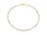 9ct Yellow And White Gold Elongated Oval Link Bracelet