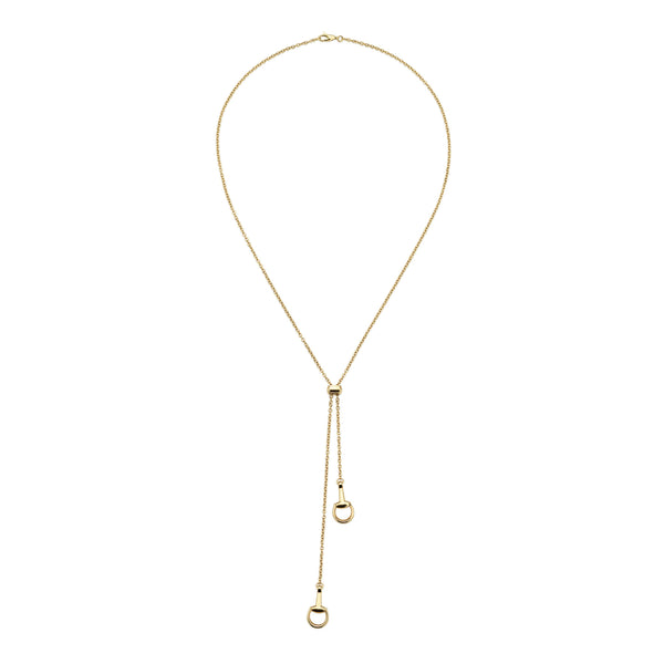 Gucci Horsebit 18ct Yellow Gold Lariat Necklace YBB79585000100U