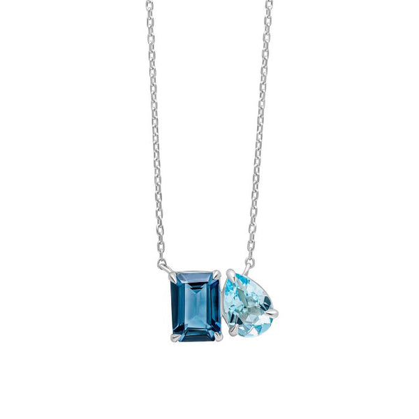 Beautiful New With Tags Blue Topaz Pendant on sale & Chain