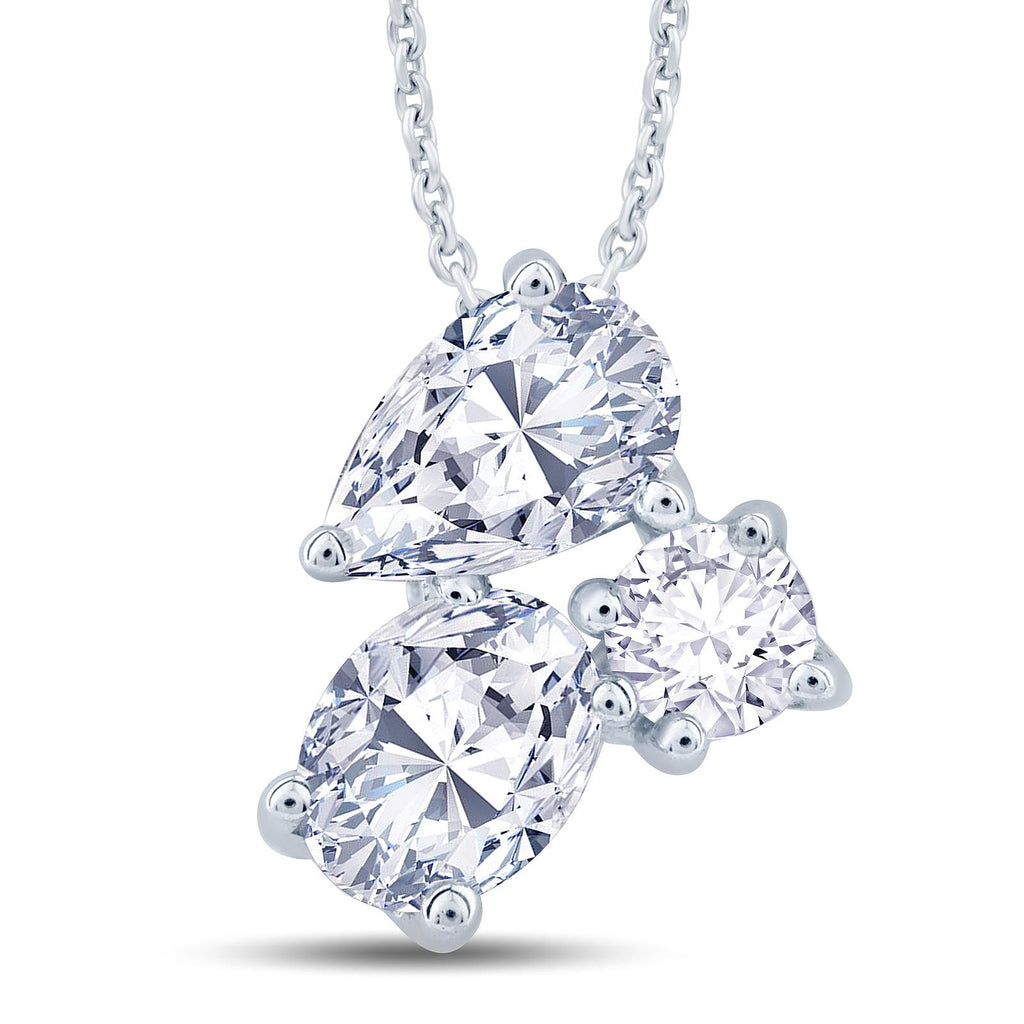 18ct White Gold 0.20ct Diamond Cluster Necklace