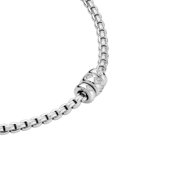 FOPE 18ct White Gold Eka 0.18ct Diamond Necklace 73101C3_PB_B_BBB