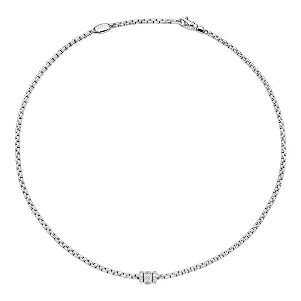 FOPE 18ct White Gold Eka 0.18ct Diamond Necklace 73101C3_PB_B_BBB