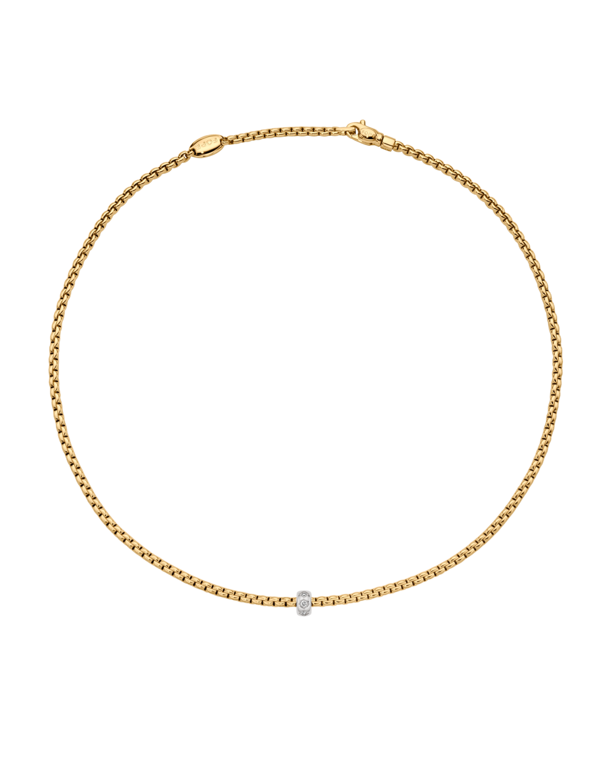 FOPE 18ct Yellow Gold Eka 0.12ct Diamond Necklace 73101CX_BB_G_XBX