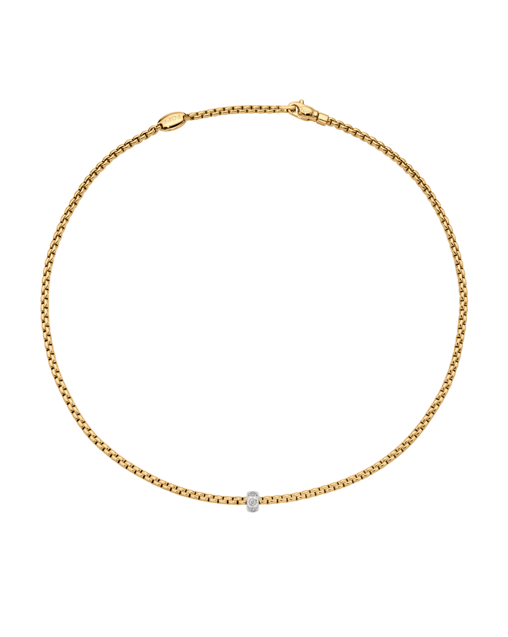 FOPE 18ct Yellow Gold Eka 0.12ct Diamond Necklace 73101CX_BB_G_XBX