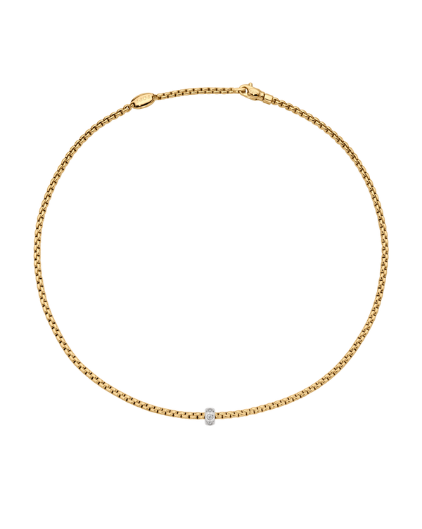 FOPE 18ct Yellow Gold Eka 0.12ct Diamond Necklace 73101CX_BB_G_XBX