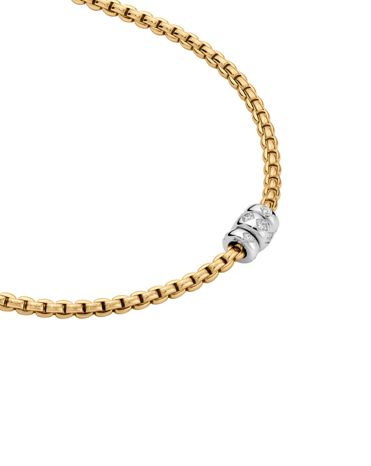 FOPE 18ct Yellow Gold Eka 0.18ct Diamond Necklace 73101C3_PB_G_BBB