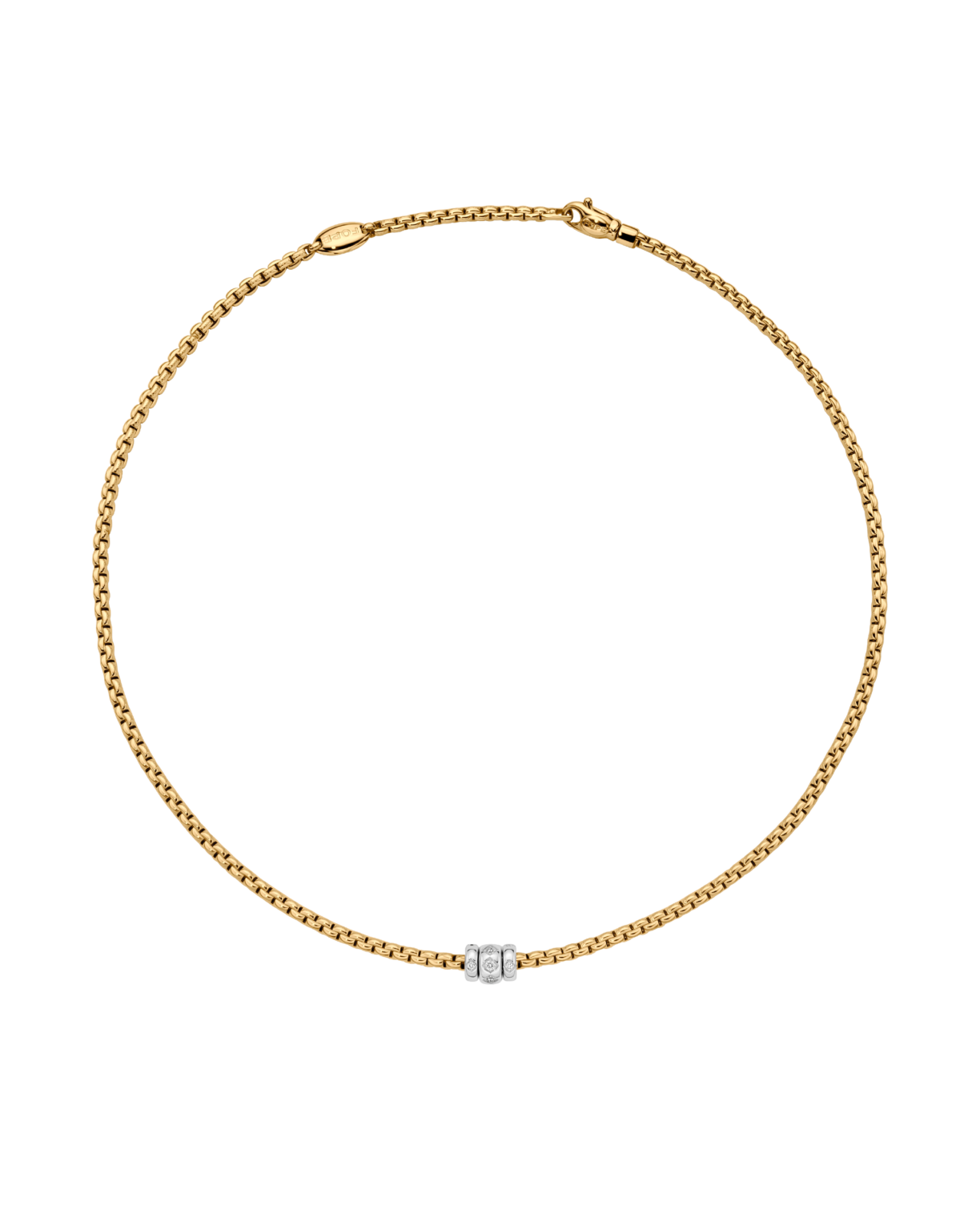 FOPE 18ct Yellow Gold Eka 0.18ct Diamond Necklace 73101C3_PB_G_BBB