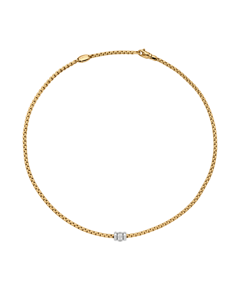 FOPE 18ct Yellow Gold Eka 0.18ct Diamond Necklace 73101C3_PB_G_BBB