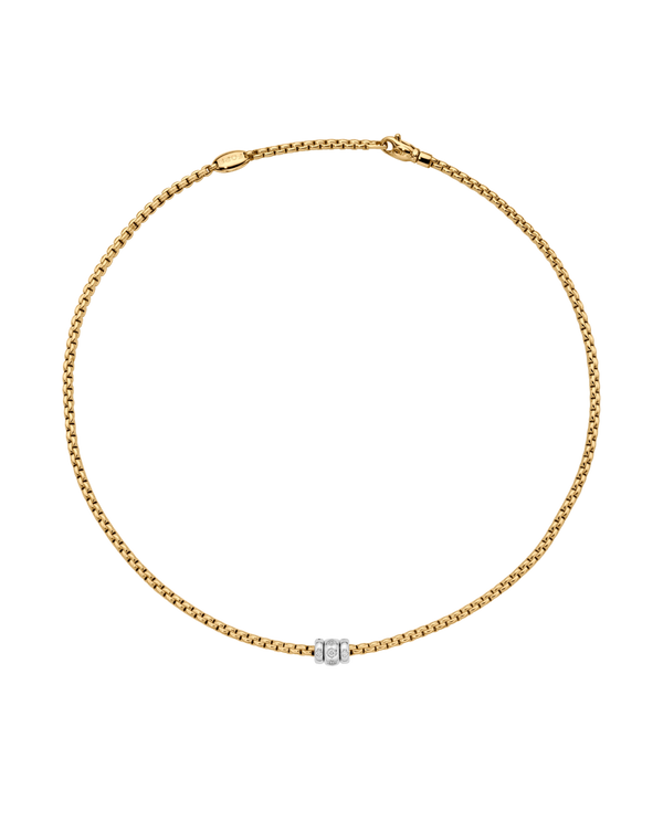 FOPE 18ct Yellow Gold Eka 0.18ct Diamond Necklace 73101C3_PB_G_BBB