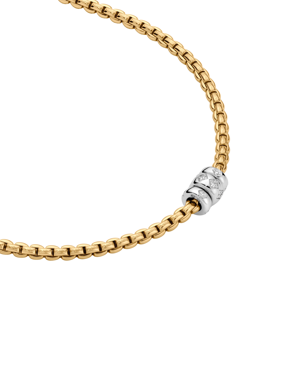 FOPE 18ct Yellow Gold Eka 0.18ct Diamond Necklace 73101C3_PB_G_BBB