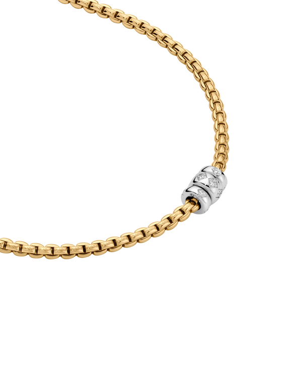 FOPE 18ct Yellow Gold Eka 0.18ct Diamond Necklace 73101C3_PB_G_BBB