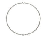 FOPE 18ct White Gold Solo 0.29ct Diamond Necklace 63406CX_PB_B_XBX_043