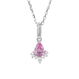 9ct White Gold Pink Sapphire And Diamond Teardop Pendant Only GP1010P