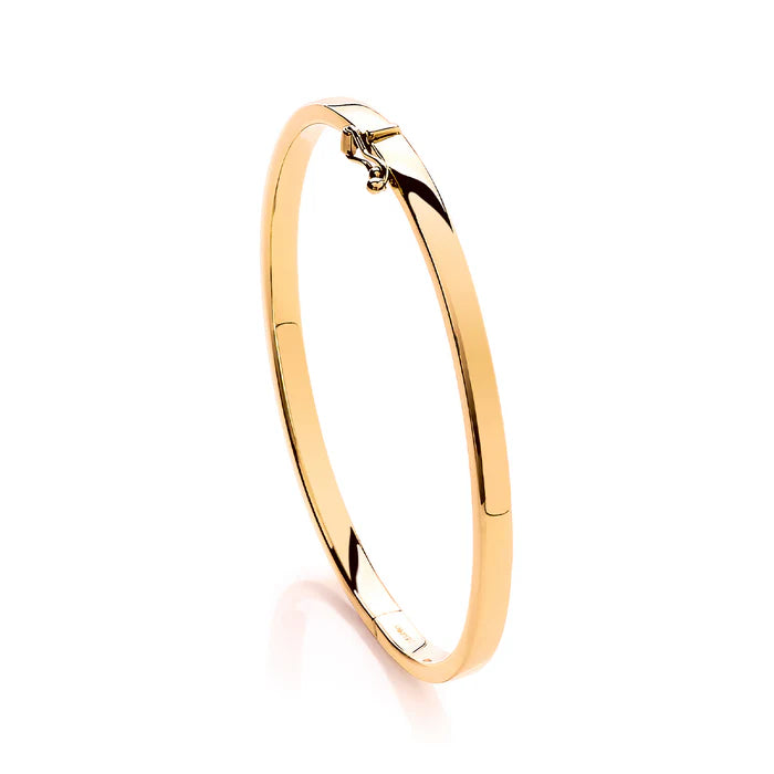 9ct Yellow Gold Solid Oval Court Bangle