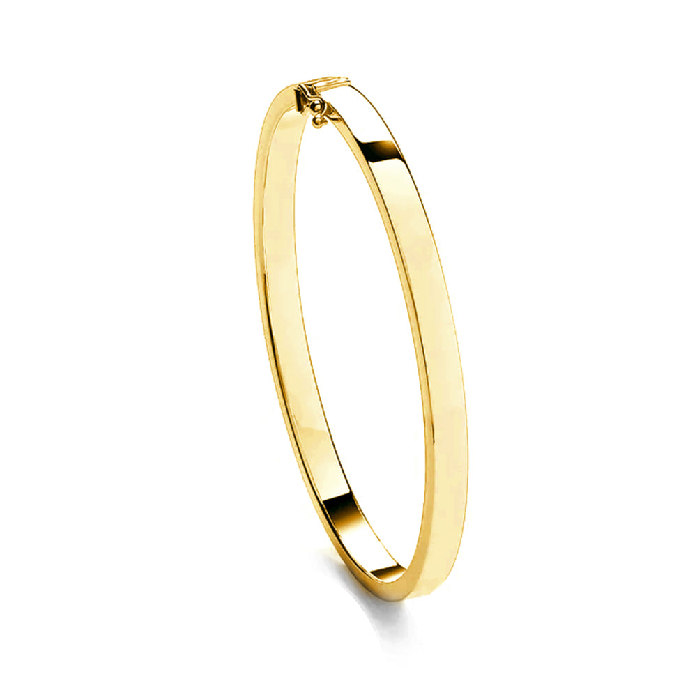 9ct Yellow Gold Oval Flat Bangle