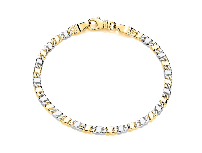 9ct Yellow And White Gold Link Bracelet