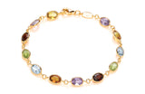 9ct Yellow Gold Semi-Precious Multi-Stone Link Bracelet