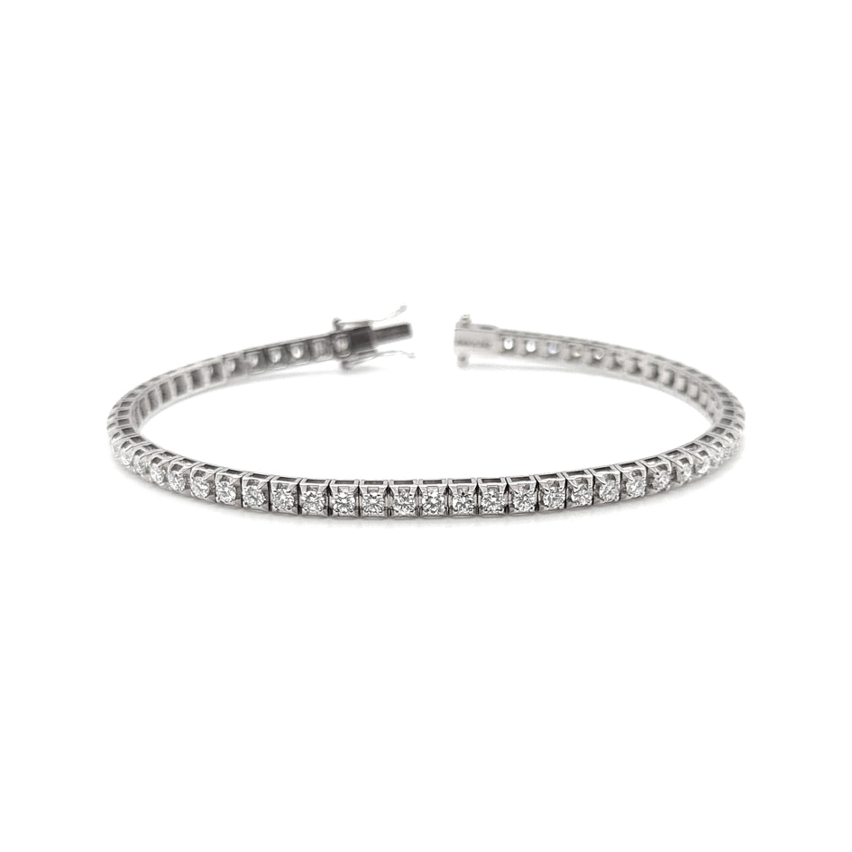 18ct White Gold 2.00ct Diamond Line Bracelet