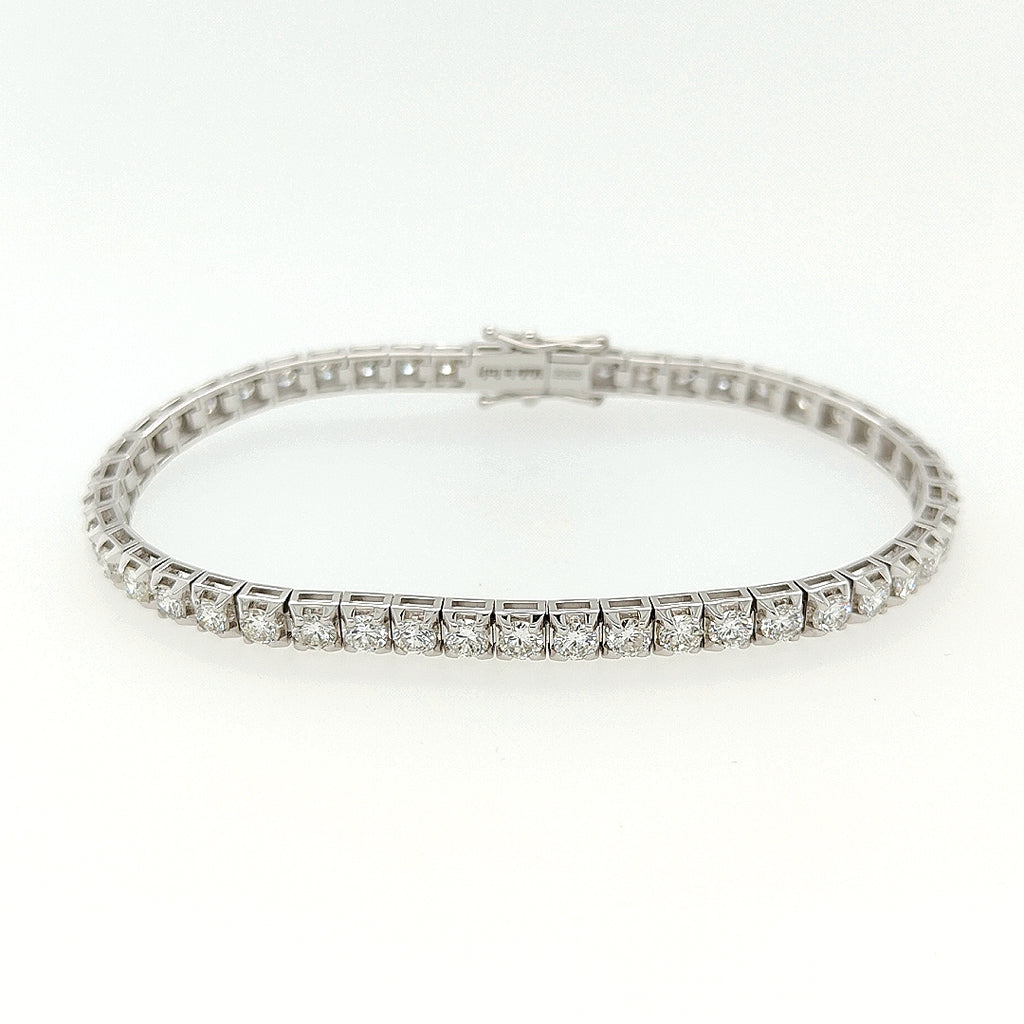 18ct White Gold 4.00ct Diamond Line Bracelet