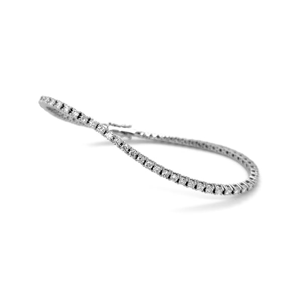 18ct White Gold 2.00ct Diamond Line Bracelet