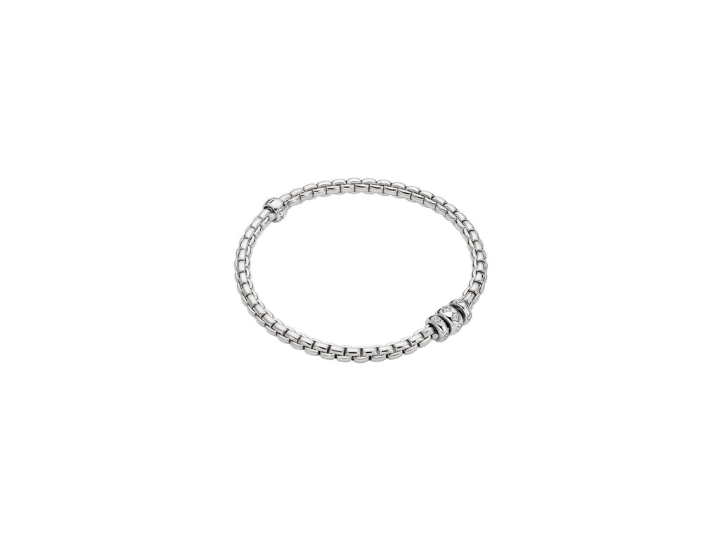 FOPE 18ct White Gold Eka Flex-It 0.18ct Diamond Bracelet 73101B3_PB_B_BBB