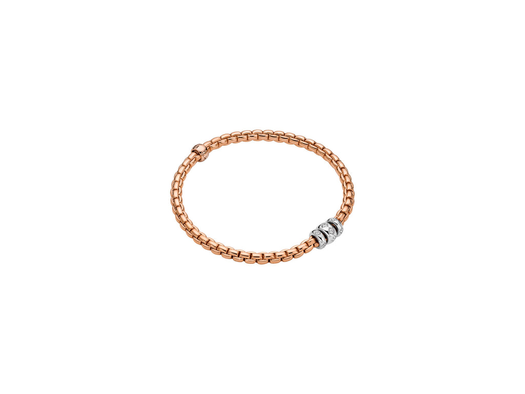 FOPE 18ct Rose Gold Eka Flex-It 0.18ct Diamond Bracelet 73101B3_PB_R_BBB