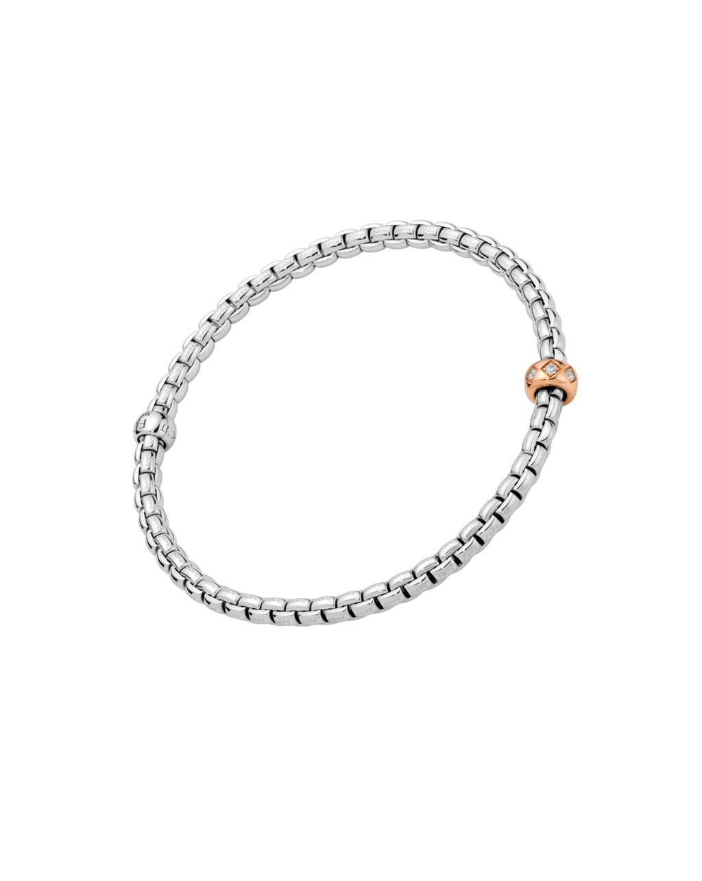 FOPE 18ct White Gold Eka Flex-It 0.12ct Diamond Bracelet 73101BX_BB_B_XRX