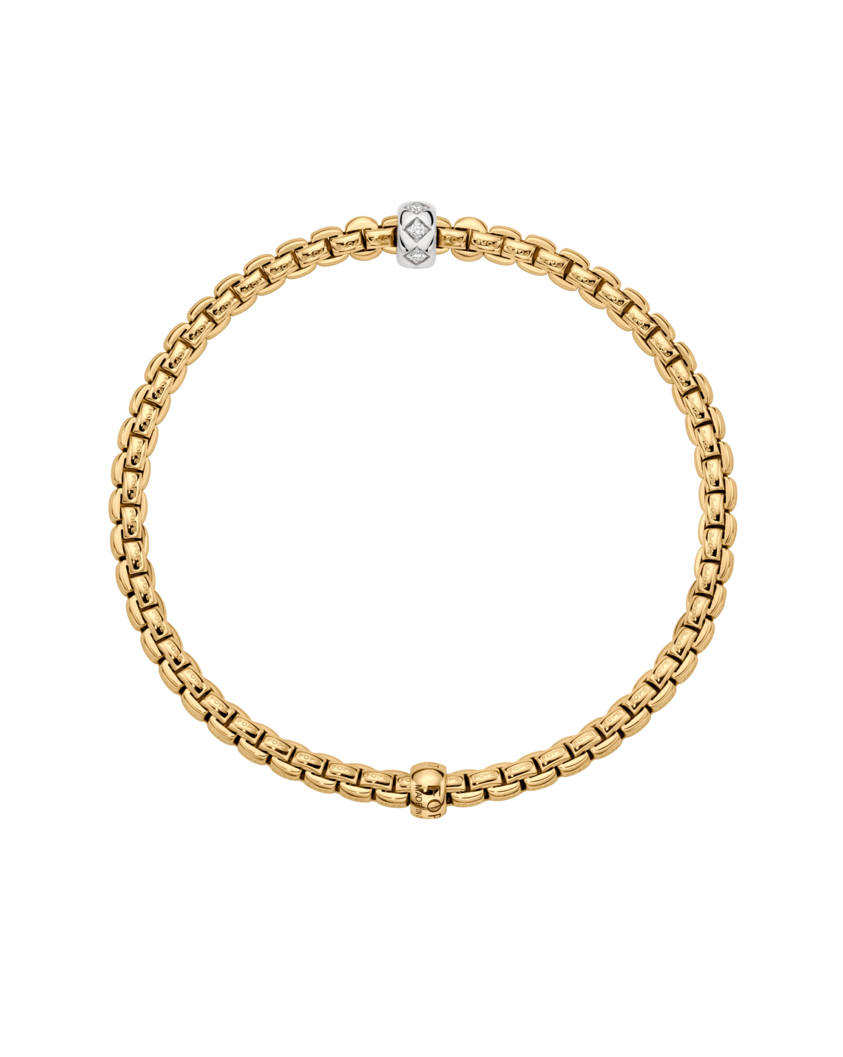 FOPE 18ct Yellow Gold Eka Flex-It 0.12ct Diamond Bracelet 73101BX_BB_G_XBX