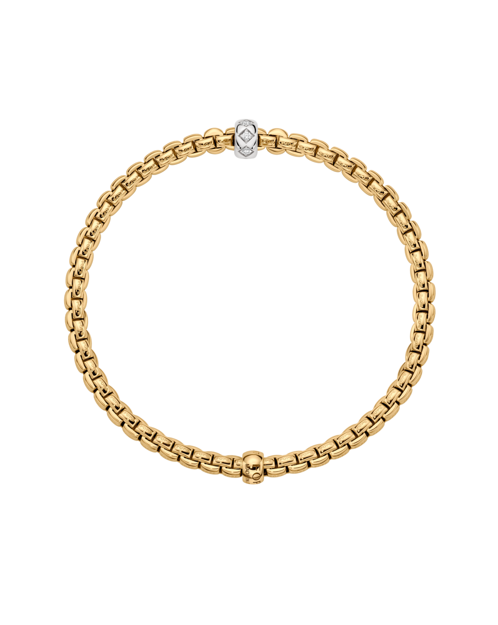 FOPE 18ct Yellow Gold Eka Flex-It 0.12ct Diamond Bracelet 73101BX_BB_G_XBX