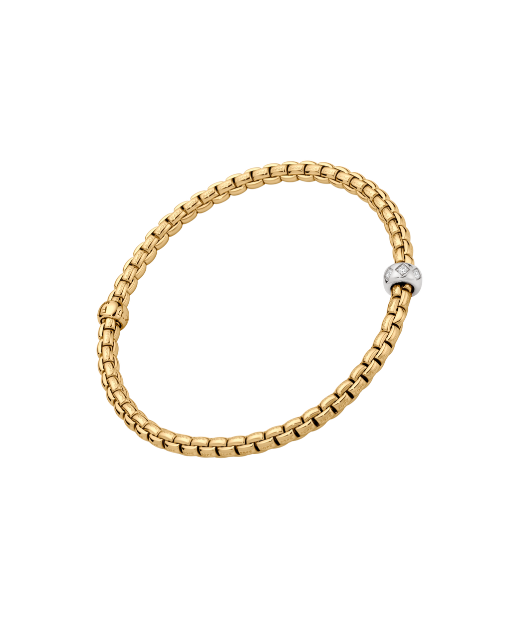 FOPE 18ct Yellow Gold Eka Flex-It 0.12ct Diamond Bracelet 73101BX_BB_G_XBX