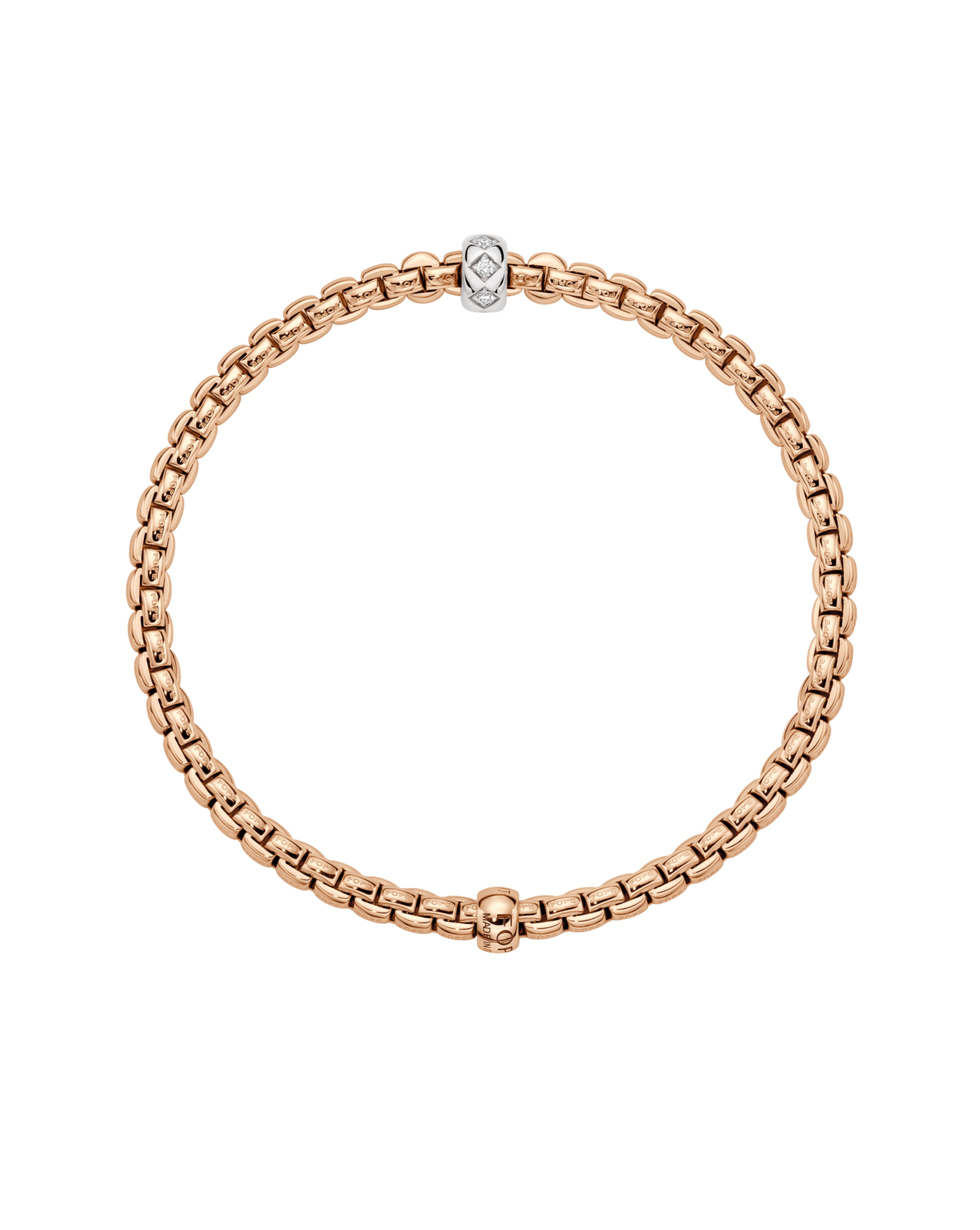 FOPE 18ct Rose Gold Eka Flex-It 0.12ct Diamond Bracelet 73101BX_BB_R_XBX