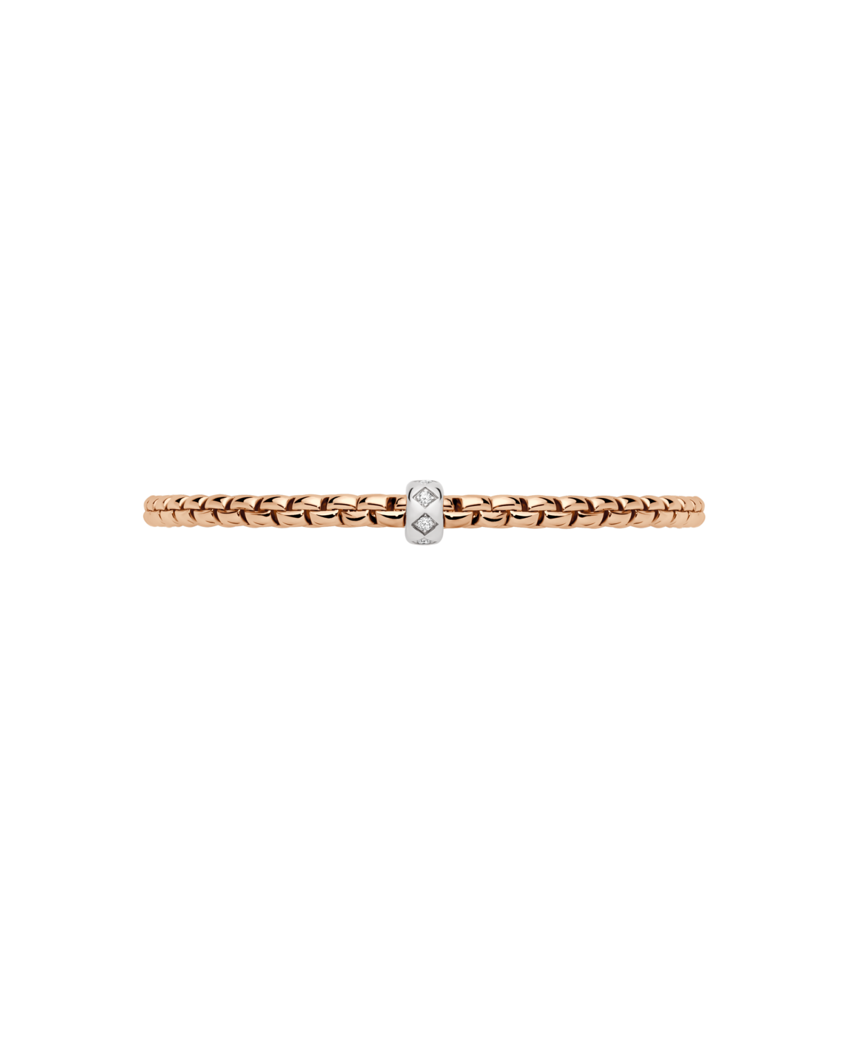 FOPE 18ct Rose Gold Eka Flex-It 0.12ct Diamond Bracelet 73101BX_BB_R_XBX