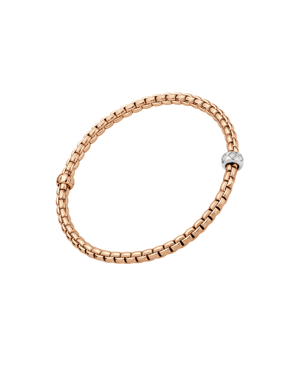 FOPE 18ct Rose Gold Eka Flex-It 0.12ct Diamond Bracelet 73101BX_BB_R_XBX