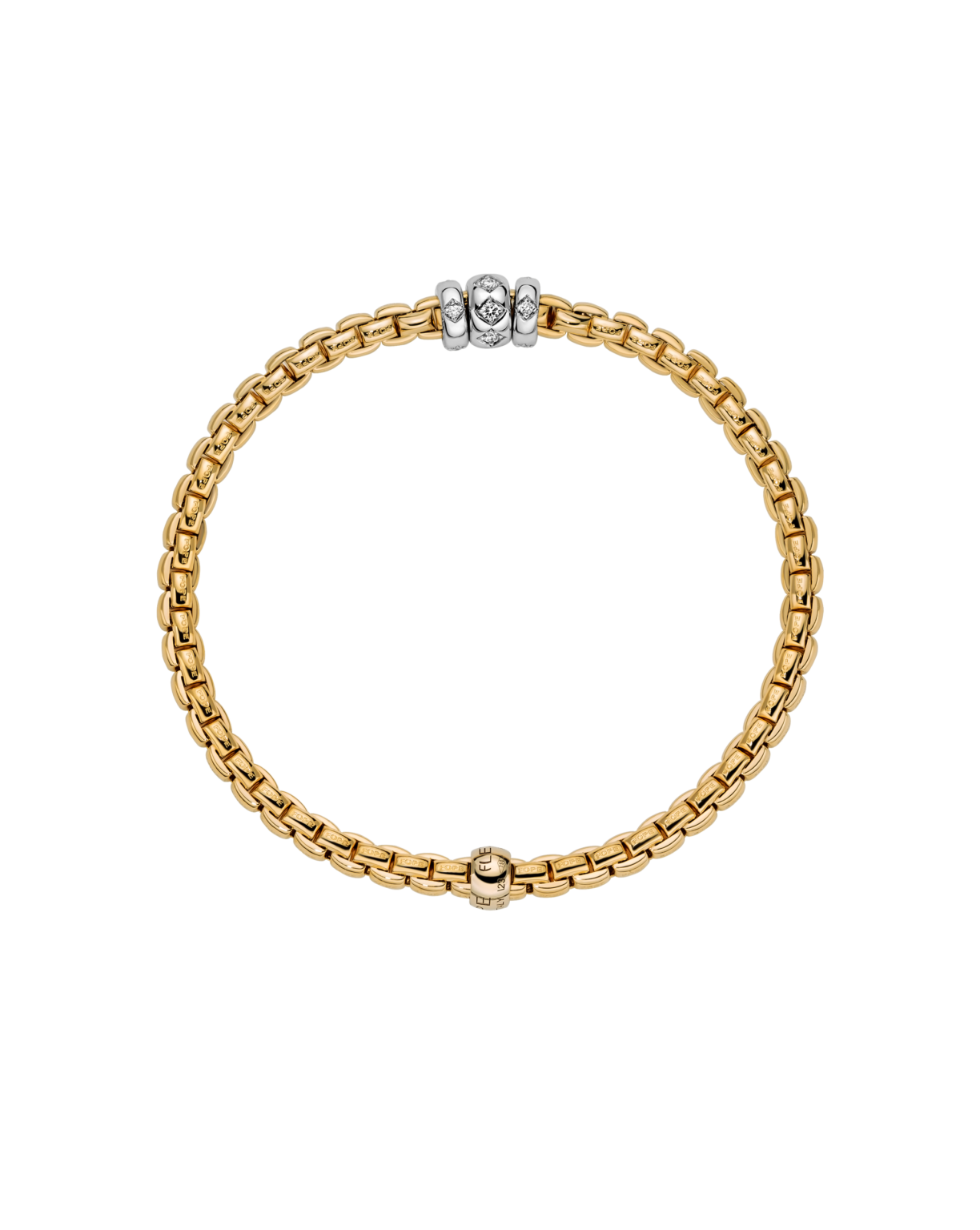 FOPE 18ct Yellow Gold Eka Flex-It 0.18ct Diamond Bracelet 73101B3_PB_G_BBB