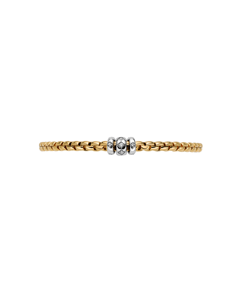 FOPE 18ct Yellow Gold Eka Flex-It 0.18ct Diamond Bracelet 73101B3_PB_G_BBB