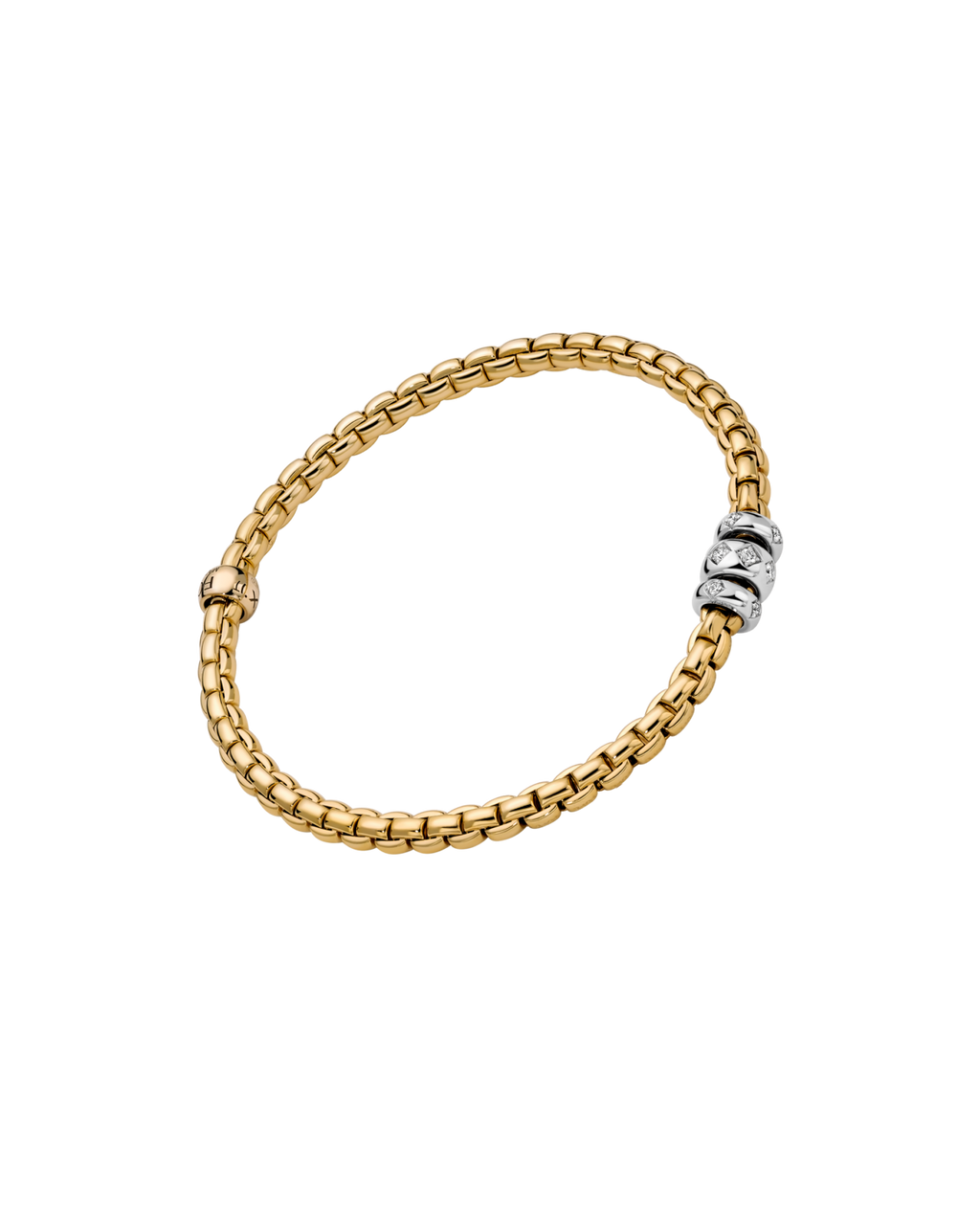 FOPE 18ct Yellow Gold Eka Flex-It 0.18ct Diamond Bracelet 73101B3_PB_G_BBB