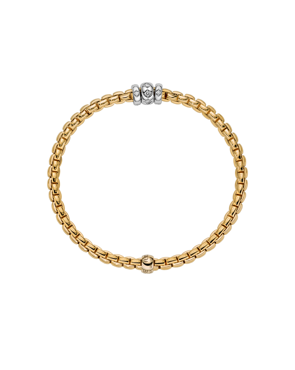 FOPE 18ct Yellow Gold Eka Flex-It 0.18ct Diamond Bracelet 73101B3_PB_G_BBB