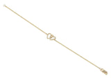 18ct Yellow Gold 0.06ct Diamond Interlinked Heart Bracelet