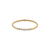 FOPE 18ct Yellow And White Gold Prima Flex-It 0.15ct Diamond Bracelet 74708BX_BB_G_XBX