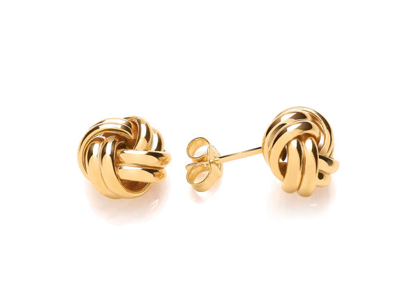 9ct Yellow Gold Knot Stud Earrings