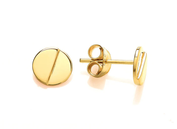 9ct Yellow Gold Circle Stud Earrings